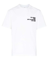 weißes besticktes T-Shirt mit einem Rundhalsausschnitt von Axel Arigato