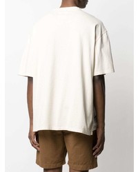 weißes besticktes T-Shirt mit einem Rundhalsausschnitt von Timberland