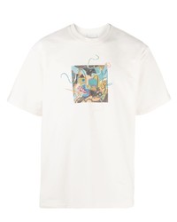 weißes besticktes T-Shirt mit einem Rundhalsausschnitt von Bethany Williams