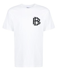 weißes besticktes T-Shirt mit einem Rundhalsausschnitt von Blood Brother