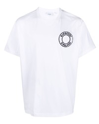 weißes besticktes T-Shirt mit einem Rundhalsausschnitt von Burberry