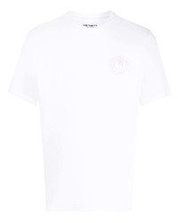 weißes besticktes T-Shirt mit einem Rundhalsausschnitt von Carhartt WIP