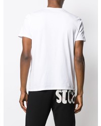 weißes besticktes T-Shirt mit einem Rundhalsausschnitt von Just Cavalli