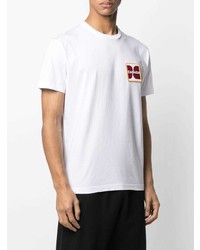 weißes besticktes T-Shirt mit einem Rundhalsausschnitt von DSQUARED2