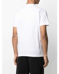 weißes besticktes T-Shirt mit einem Rundhalsausschnitt von DSQUARED2