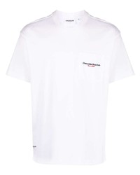 weißes besticktes T-Shirt mit einem Rundhalsausschnitt von Chocoolate