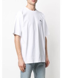 weißes besticktes T-Shirt mit einem Rundhalsausschnitt von Converse