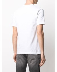 weißes besticktes T-Shirt mit einem Rundhalsausschnitt von Comme Des Garcons Play