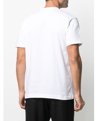 weißes besticktes T-Shirt mit einem Rundhalsausschnitt von Comme Des Garcons Play