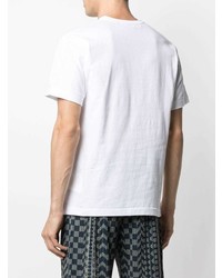 weißes besticktes T-Shirt mit einem Rundhalsausschnitt von Comme Des Garcons Play