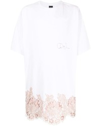 weißes besticktes T-Shirt mit einem Rundhalsausschnitt von COOL T.M