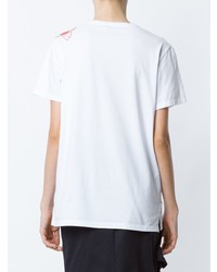 weißes besticktes T-Shirt mit einem Rundhalsausschnitt von Isolda