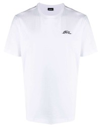 weißes besticktes T-Shirt mit einem Rundhalsausschnitt von Diesel