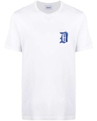 weißes besticktes T-Shirt mit einem Rundhalsausschnitt von Dondup