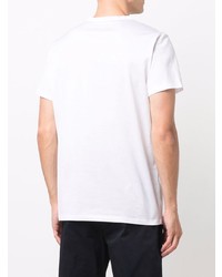 weißes besticktes T-Shirt mit einem Rundhalsausschnitt von Moncler