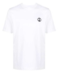 weißes besticktes T-Shirt mit einem Rundhalsausschnitt von Dunhill