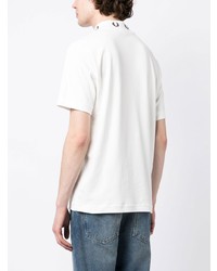 weißes besticktes T-Shirt mit einem Rundhalsausschnitt von Fred Perry