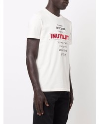 weißes besticktes T-Shirt mit einem Rundhalsausschnitt von Diesel