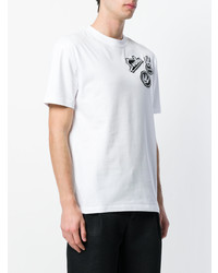 weißes besticktes T-Shirt mit einem Rundhalsausschnitt von McQ Alexander McQueen