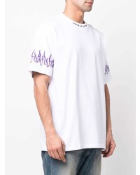 weißes besticktes T-Shirt mit einem Rundhalsausschnitt von Vision Of Super