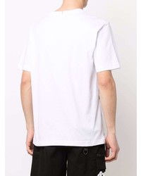 weißes besticktes T-Shirt mit einem Rundhalsausschnitt von McQ