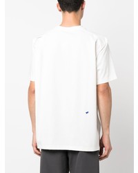 weißes besticktes T-Shirt mit einem Rundhalsausschnitt von Ader Error