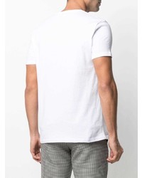 weißes besticktes T-Shirt mit einem Rundhalsausschnitt von Alexander McQueen