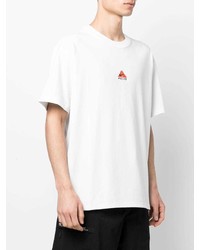 weißes besticktes T-Shirt mit einem Rundhalsausschnitt von Nike