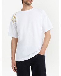 weißes besticktes T-Shirt mit einem Rundhalsausschnitt von Giuseppe Zanotti