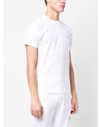 weißes besticktes T-Shirt mit einem Rundhalsausschnitt von Stone Island