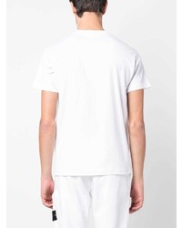 weißes besticktes T-Shirt mit einem Rundhalsausschnitt von Stone Island