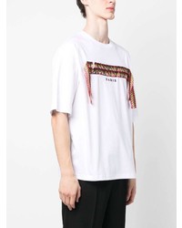 weißes besticktes T-Shirt mit einem Rundhalsausschnitt von Lanvin