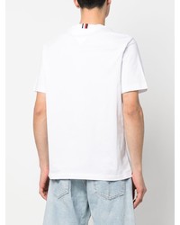 weißes besticktes T-Shirt mit einem Rundhalsausschnitt von Tommy Hilfiger