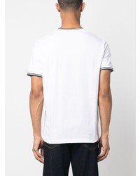 weißes besticktes T-Shirt mit einem Rundhalsausschnitt von Fred Perry