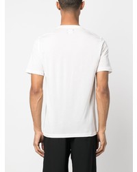 weißes besticktes T-Shirt mit einem Rundhalsausschnitt von Kiton