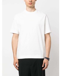 weißes besticktes T-Shirt mit einem Rundhalsausschnitt von Emporio Armani