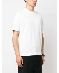 weißes besticktes T-Shirt mit einem Rundhalsausschnitt von Emporio Armani