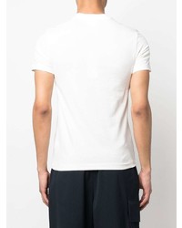 weißes besticktes T-Shirt mit einem Rundhalsausschnitt von Lacoste