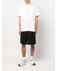 weißes besticktes T-Shirt mit einem Rundhalsausschnitt von MSGM