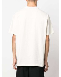 weißes besticktes T-Shirt mit einem Rundhalsausschnitt von MSGM