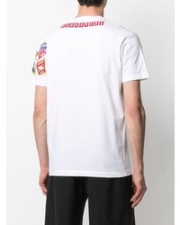 weißes besticktes T-Shirt mit einem Rundhalsausschnitt von DSQUARED2