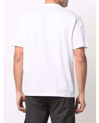 weißes besticktes T-Shirt mit einem Rundhalsausschnitt von Prada