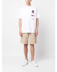 weißes besticktes T-Shirt mit einem Rundhalsausschnitt von Tommy Hilfiger