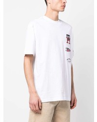 weißes besticktes T-Shirt mit einem Rundhalsausschnitt von Tommy Hilfiger