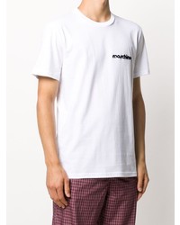 weißes besticktes T-Shirt mit einem Rundhalsausschnitt von Moschino