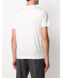 weißes besticktes T-Shirt mit einem Rundhalsausschnitt von Emporio Armani