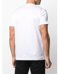 weißes besticktes T-Shirt mit einem Rundhalsausschnitt von Alexander McQueen