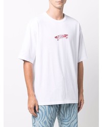 weißes besticktes T-Shirt mit einem Rundhalsausschnitt von Vans