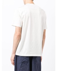 weißes besticktes T-Shirt mit einem Rundhalsausschnitt von Emporio Armani