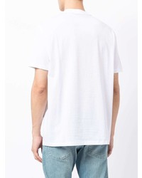 weißes besticktes T-Shirt mit einem Rundhalsausschnitt von Armani Exchange